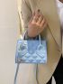 Mini Argyle Quilted Double Handle Square Bag