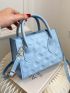 Mini Argyle Quilted Double Handle Square Bag
