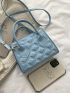 Mini Argyle Quilted Double Handle Square Bag