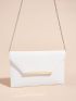 Metal Decor Flap Square Bag