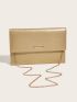Metal Decor Chain Flap Square Bag