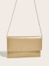 Metal Decor Chain Flap Square Bag