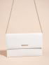Metal Detail Flap Square Bag