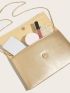 Metal Decor Chain Flap Square Bag