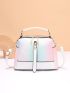 Ombre Square Handbag, Fashion Two Tone Crossbody Bag, Women's Small PU Purse, Mothers Day Gift For Mom