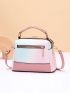 Ombre Square Handbag, Fashion Crossbody Bag With Multi Zipper, Women's Small PU Purse, Mothers Day Gift For Mom