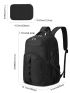 Men Honeycomb Pattern Release Buckle Decor Travel Backpack With Coin Purse