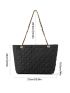 Minimalist Textured Chain Shoulder Bag