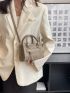 Mini Zipper Front Double Handle Square Bag