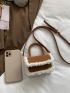 Mini Fuzzy Trim Flap Square Bag