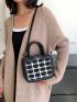 Mini Plaid Pattern Square Bag