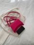 Mini Neon-pink Flap Square Bag