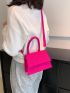 Mini Neon-pink Flap Square Bag