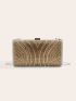 Rhinestone Decor Chain Box Bag