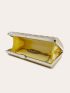 Rhinestone Decor Chain Box Bag
