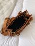 Crocodile Embossed Double Handle Square Bag