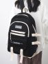 Colorblock Letter Patch Functional Backpack