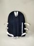 Colorblock Letter Patch Functional Backpack