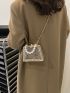 Mini Clear Faux Pearl Decor Chain Box Bag