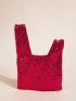 Small Hobo Bag Hot Pink Sequins Decor For Party