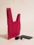 Small Hobo Bag Hot Pink Sequins Decor For Party