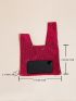 Small Hobo Bag Hot Pink Sequins Decor For Party