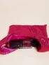Small Hobo Bag Hot Pink Sequins Decor For Party