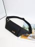 Letter Patch Detail Waist Bag