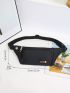 Letter Patch Detail Waist Bag