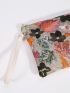 Random Floral Pattern Straw Bag Sequin Decor