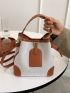 Contrast Binding Bucket Bag