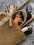Bow Decor Straw Bag