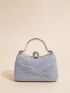Mini Rhinestone Decor Twist Detail Evening Bag