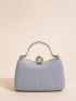 Mini Rhinestone Decor Twist Detail Evening Bag