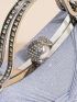 Mini Rhinestone Decor Twist Detail Evening Bag