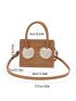Mini Embossed Detail Contrast Fluffy Square Bag