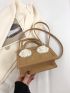 Mini Embossed Detail Contrast Fluffy Square Bag