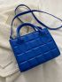 Geometric Embossed Double Handle Square Bag