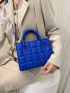 Geometric Embossed Double Handle Square Bag