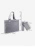 Men Minimalist Briefcase With Purse