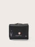 Shell & Faux Pearl Decor Small Wallet