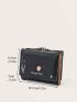 Shell & Faux Pearl Decor Small Wallet