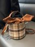 Mini Plaid Pattern Bucket Bag