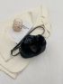 Ruched Detail Fluffy Hobo Bag With Bag Charm