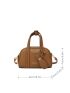 Letter Detail Litchi Embossed Double Handle Square Bag