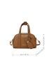 Letter Detail Litchi Embossed Double Handle Square Bag