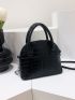 Mini Crocodile Embossed Dome Bag
