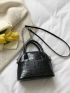 Mini Crocodile Embossed Dome Bag