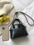 Mini Crocodile Embossed Dome Bag