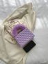 Mini Geometric Embossed Fuzzy Chain Box Bag